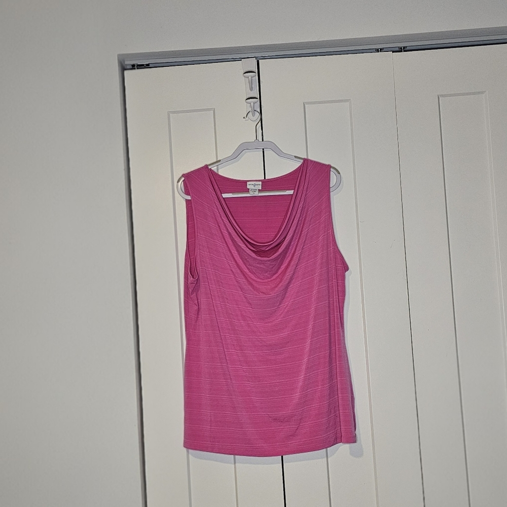 Jaclyn Smith Fuchsia Draped Tank Top.